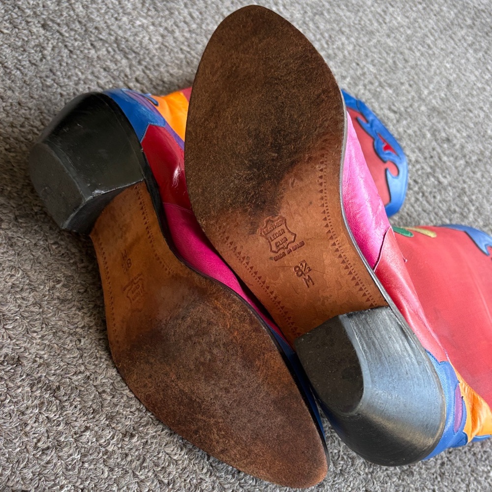 Colorful Red Floral Western Heeled Boots - Women - Picture 11 of 12